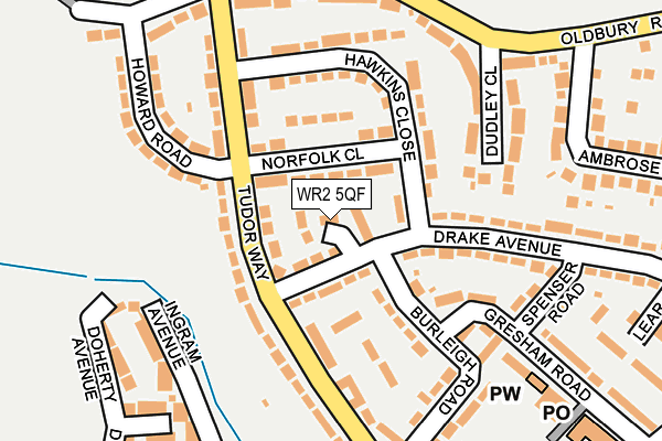 WR2 5QF map - OS OpenMap – Local (Ordnance Survey)