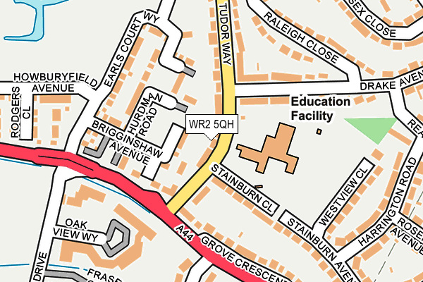 WR2 5QH map - OS OpenMap – Local (Ordnance Survey)