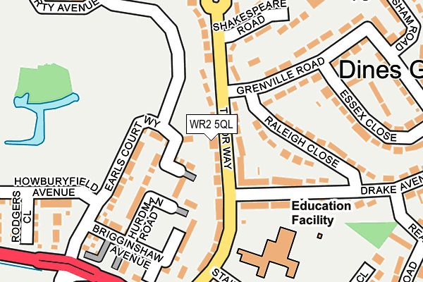 WR2 5QL map - OS OpenMap – Local (Ordnance Survey)