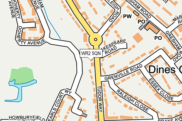 WR2 5QN map - OS OpenMap – Local (Ordnance Survey)