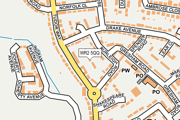 WR2 5QQ map - OS OpenMap – Local (Ordnance Survey)