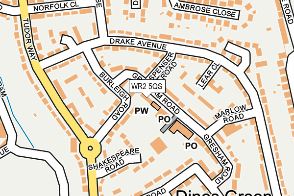 WR2 5QS map - OS OpenMap – Local (Ordnance Survey)