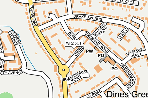 WR2 5QT map - OS OpenMap – Local (Ordnance Survey)