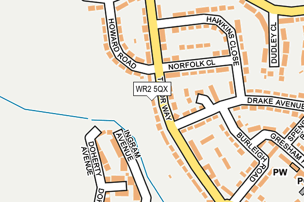 WR2 5QX map - OS OpenMap – Local (Ordnance Survey)