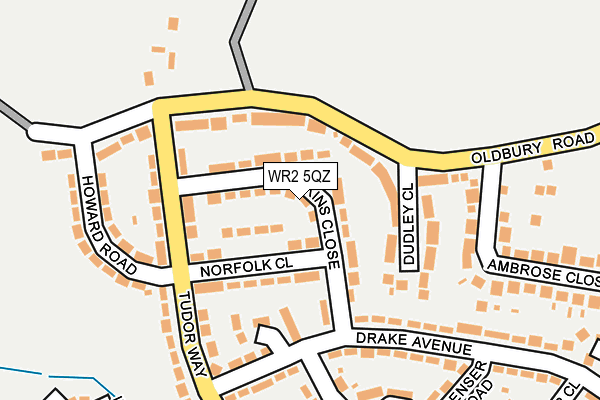 WR2 5QZ map - OS OpenMap – Local (Ordnance Survey)
