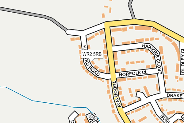 WR2 5RB map - OS OpenMap – Local (Ordnance Survey)