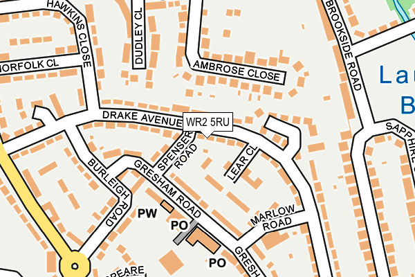 WR2 5RU map - OS OpenMap – Local (Ordnance Survey)