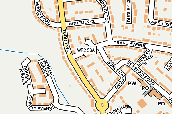 WR2 5SA map - OS OpenMap – Local (Ordnance Survey)
