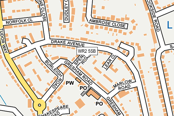 WR2 5SB map - OS OpenMap – Local (Ordnance Survey)