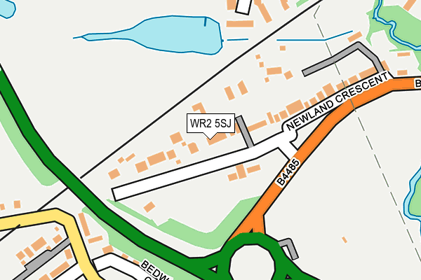 WR2 5SJ map - OS OpenMap – Local (Ordnance Survey)