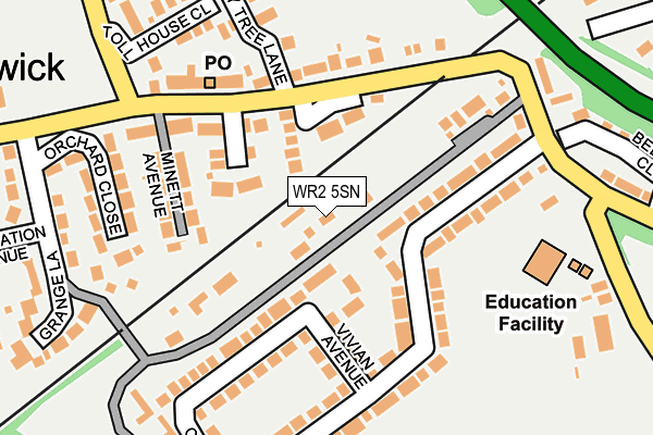 WR2 5SN map - OS OpenMap – Local (Ordnance Survey)