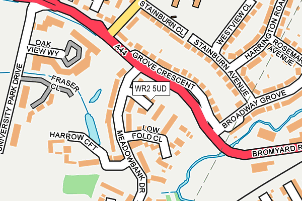 WR2 5UD map - OS OpenMap – Local (Ordnance Survey)