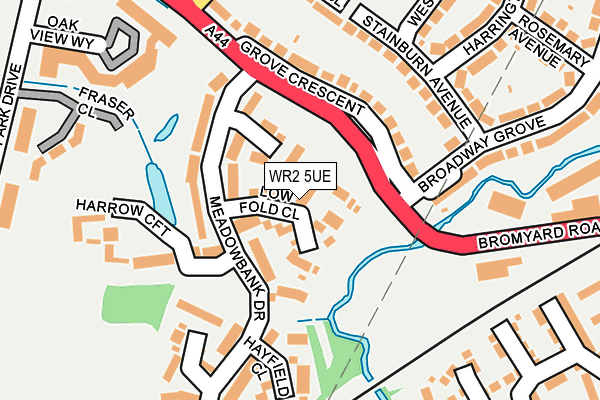 WR2 5UE map - OS OpenMap – Local (Ordnance Survey)