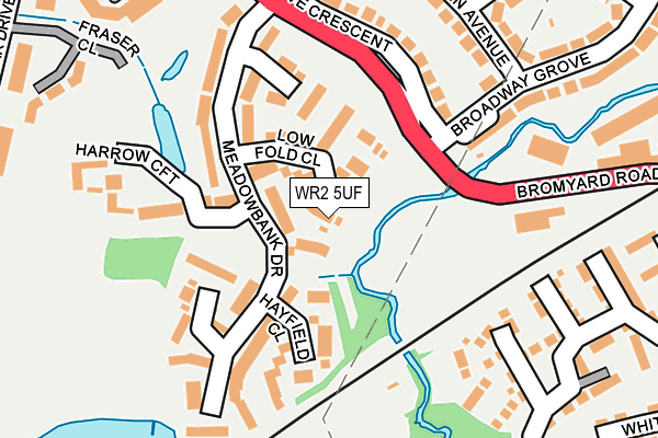 WR2 5UF map - OS OpenMap – Local (Ordnance Survey)