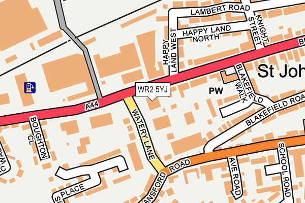 WR2 5YJ map - OS OpenMap – Local (Ordnance Survey)
