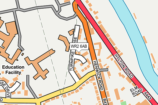 WR2 6AB map - OS OpenMap – Local (Ordnance Survey)