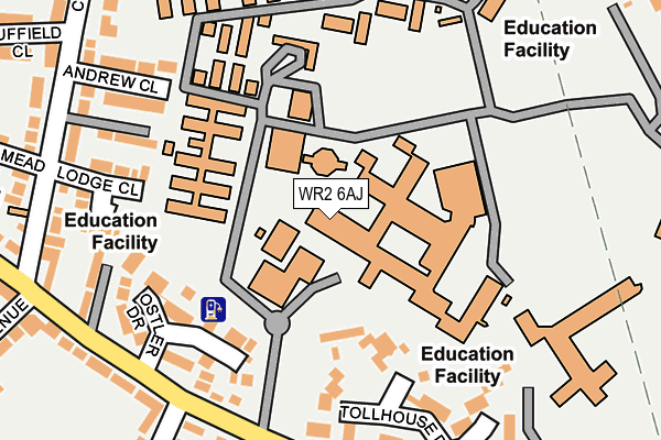 WR2 6AJ map - OS OpenMap – Local (Ordnance Survey)