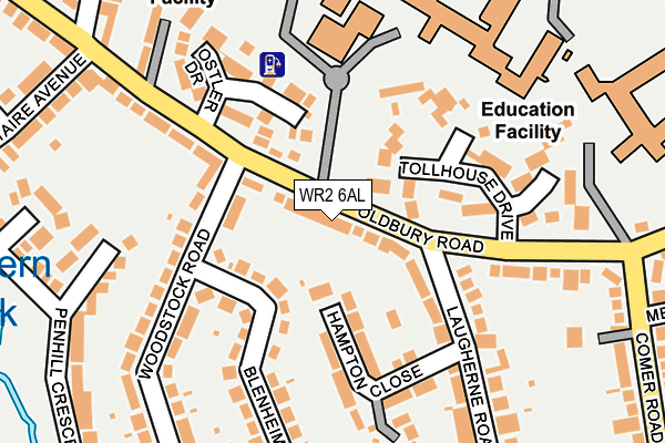 WR2 6AL map - OS OpenMap – Local (Ordnance Survey)