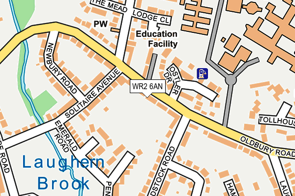 WR2 6AN map - OS OpenMap – Local (Ordnance Survey)