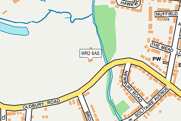 WR2 6AS map - OS OpenMap – Local (Ordnance Survey)