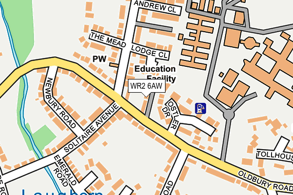 WR2 6AW map - OS OpenMap – Local (Ordnance Survey)