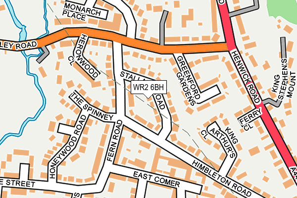 WR2 6BH map - OS OpenMap – Local (Ordnance Survey)