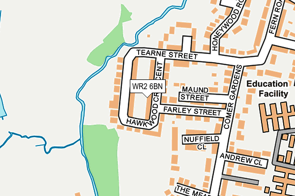 WR2 6BN map - OS OpenMap – Local (Ordnance Survey)