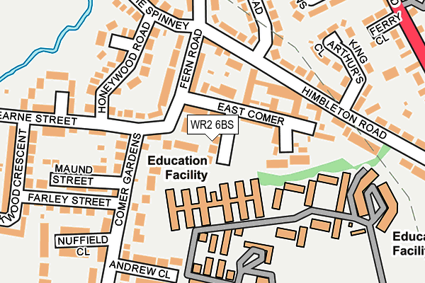 WR2 6BS map - OS OpenMap – Local (Ordnance Survey)