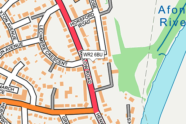 WR2 6BU map - OS OpenMap – Local (Ordnance Survey)