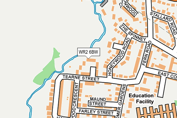 WR2 6BW map - OS OpenMap – Local (Ordnance Survey)