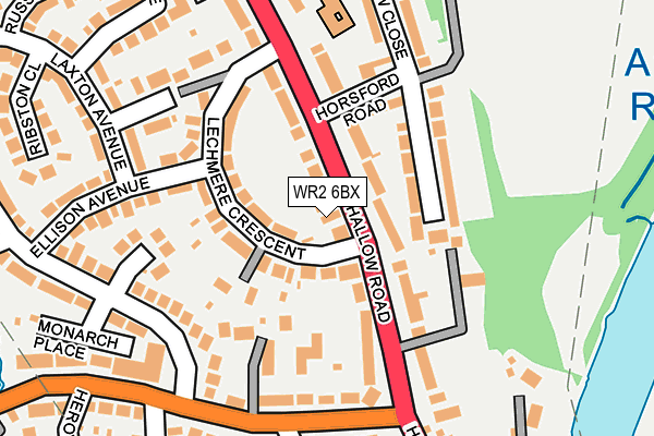 WR2 6BX map - OS OpenMap – Local (Ordnance Survey)