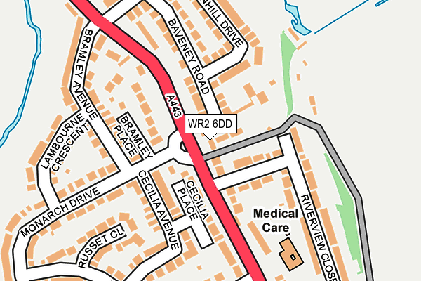WR2 6DD map - OS OpenMap – Local (Ordnance Survey)