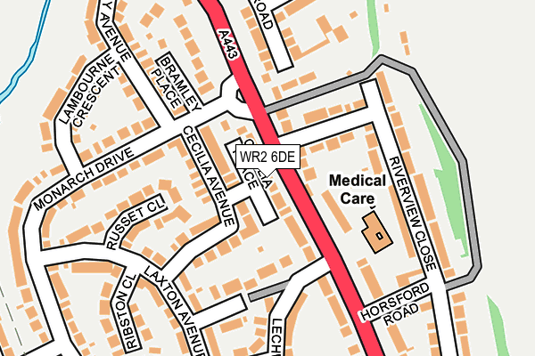 WR2 6DE map - OS OpenMap – Local (Ordnance Survey)