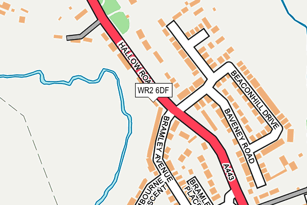 WR2 6DF map - OS OpenMap – Local (Ordnance Survey)