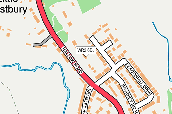 WR2 6DJ map - OS OpenMap – Local (Ordnance Survey)