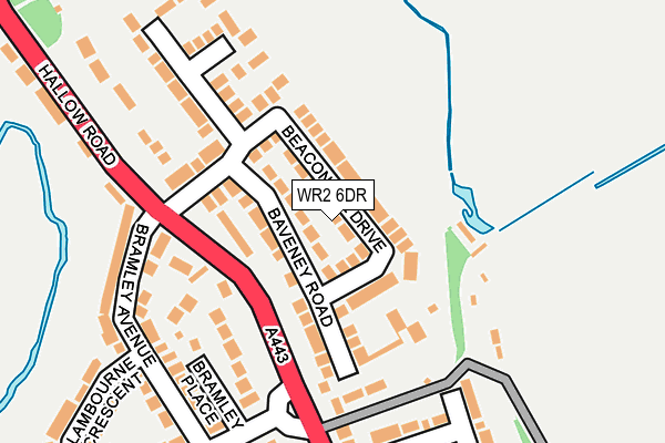 WR2 6DR map - OS OpenMap – Local (Ordnance Survey)