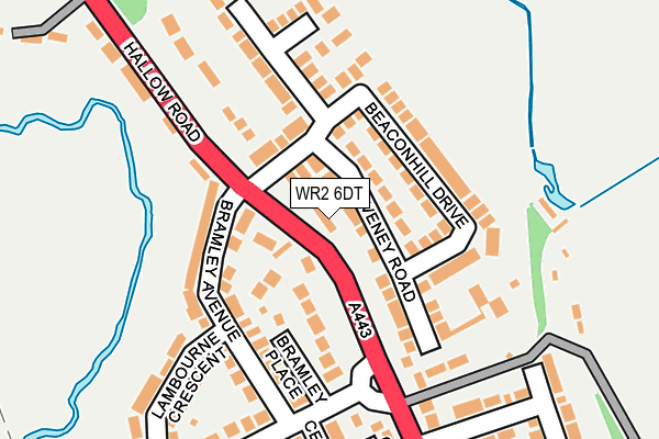 WR2 6DT map - OS OpenMap – Local (Ordnance Survey)