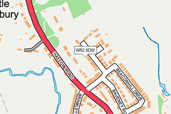 WR2 6DW map - OS OpenMap – Local (Ordnance Survey)