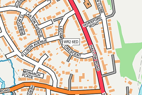 WR2 6ED map - OS OpenMap – Local (Ordnance Survey)