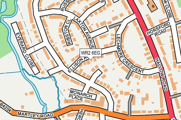 WR2 6EG map - OS OpenMap – Local (Ordnance Survey)