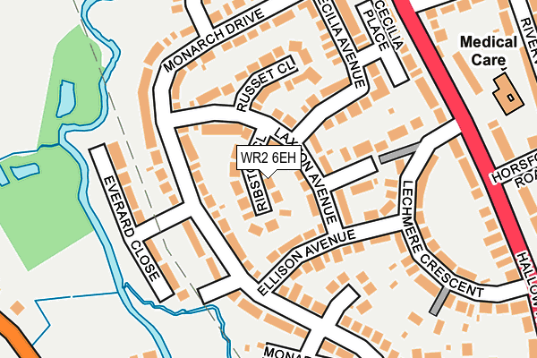 WR2 6EH map - OS OpenMap – Local (Ordnance Survey)