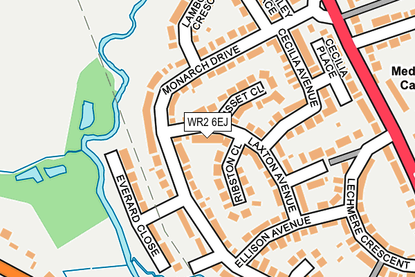 WR2 6EJ map - OS OpenMap – Local (Ordnance Survey)