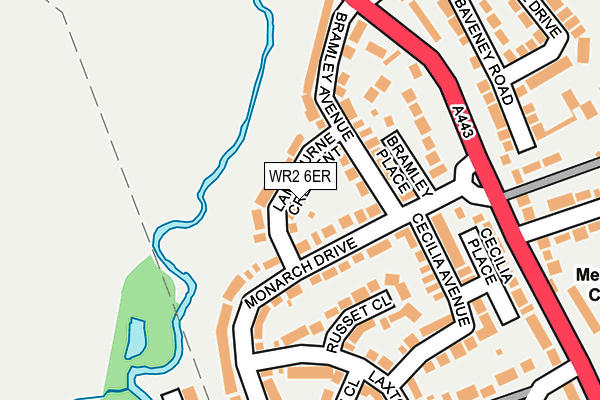 WR2 6ER map - OS OpenMap – Local (Ordnance Survey)