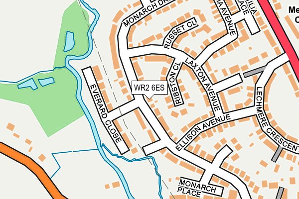 WR2 6ES map - OS OpenMap – Local (Ordnance Survey)