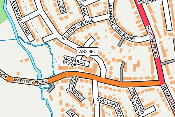 WR2 6EU map - OS OpenMap – Local (Ordnance Survey)
