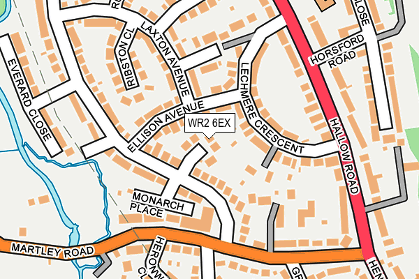 WR2 6EX map - OS OpenMap – Local (Ordnance Survey)