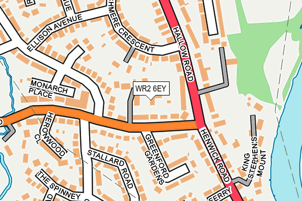 WR2 6EY map - OS OpenMap – Local (Ordnance Survey)