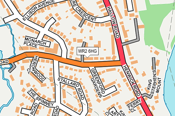 WR2 6HG map - OS OpenMap – Local (Ordnance Survey)