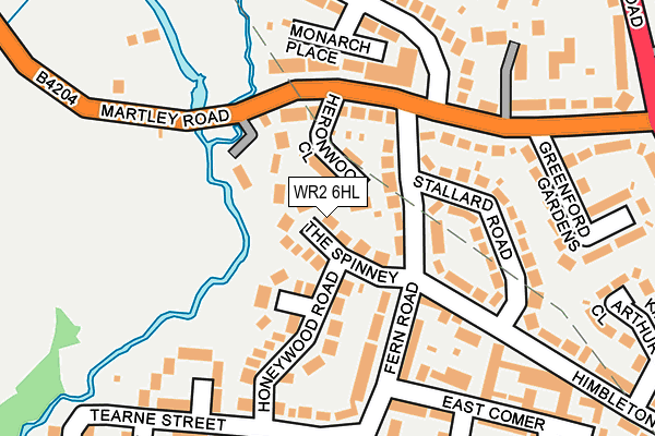 WR2 6HL map - OS OpenMap – Local (Ordnance Survey)