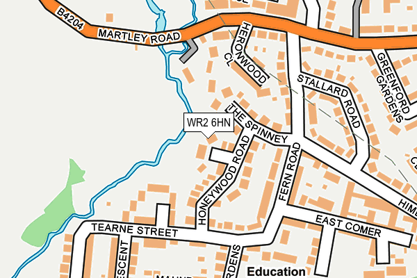 WR2 6HN map - OS OpenMap – Local (Ordnance Survey)